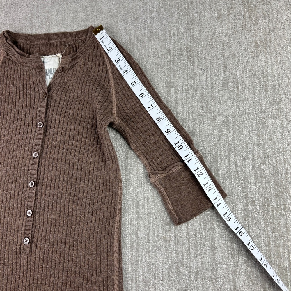 Mossimo Supply Co Brown Ribbed Knit Henley Top Womens Medium Y2K Bella Swan - Picture 5 of 8